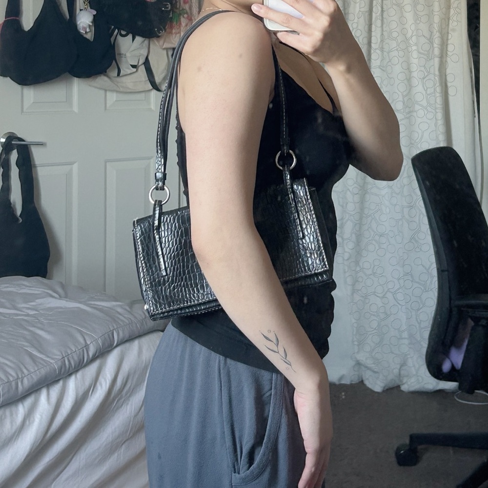 Nine West Croc Shoulder Bag - Gem